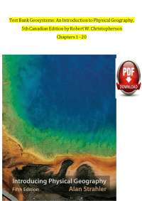Geosystems: An Introduction to Physical Geography, 4th Canadian Edition – Christopherson |