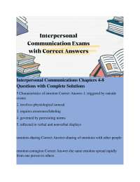Interpersonal Communication: Key Concepts Q&A