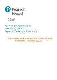 GCSE Astronomy Exam Paper: Telescopic Astronomy Questions and Mark Scheme