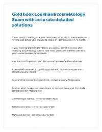Louisiana Cosmetology Exam Questions and Answers