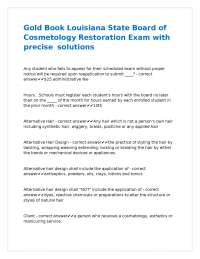 Cosmetology Restoration Exam Questions and Answers