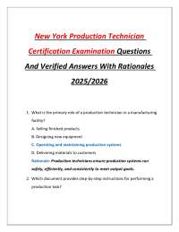 Production Technician Certification Exam: Questions and Answers 2025/2026