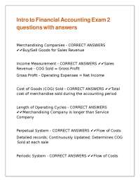 Financial Accounting Exam 2 Questions and Answers
