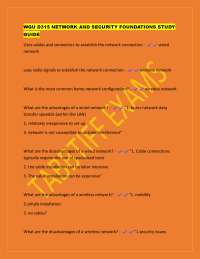 WGU D315 NETWORK AND SECURITY FOUNDATIONS STUDY GUIDE