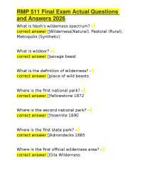 RMP 511 Final Exam: Actual Questions and Answers (2026)