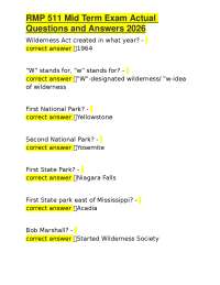 RMP 511 Mid Term Exam: Questions and Answers (2026)