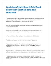 Louisiana Cosmetology State Board Exam Questions and Answers