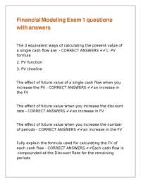 Financial Modeling Exam Questions and Answers