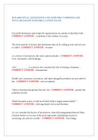 BUS 6600 Final Exam Questions and Answers