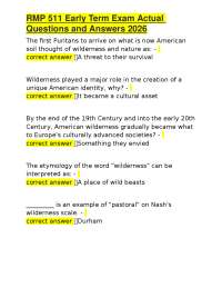 RMP 511 Early Term Exam Questions and Answers 2026