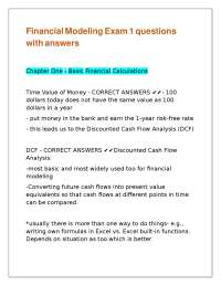 Financial Modeling Exam Questions and Answers
