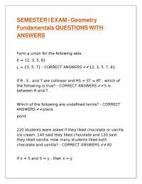 Geometry Fundamentals Exam Questions with Answers