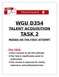 WGU D354 Task 2 – Talent Acquisition – Passed on First Attempt