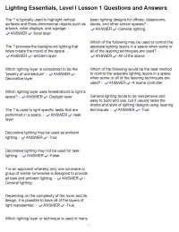 Lighting Essentials Level I: Comprehensive Q&A Guide