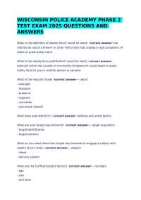 Wisconsin Police Academy Phase 2 Exam Questions and Answers 2025