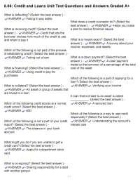 Credit and Loans Unit Test: Questions and Answers