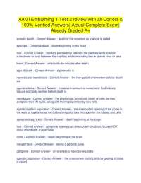 Embalming Exam Review: Questions and Verified Answers