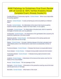 Pathology Exam Review for Embalmers: Q&A with Verified Answers