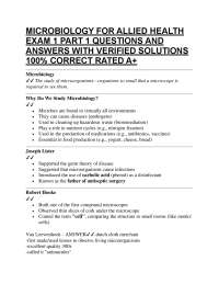 Microbiology Exam 1: Q&A with Verified Solutions