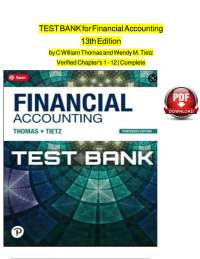 Financial Accounting, 13th Edition by C. William Thomas – Full Test Bank 2026 (Updated & V