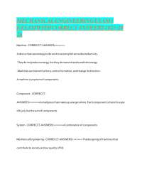 Mechanical Engineering Exam 1: Concepts and Correct Answers