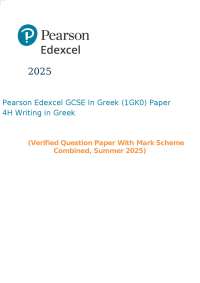 GCSE Greek Writing Exam Paper: Sample Questions and Instructions