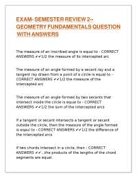 Geometry Exam Review: Fundamentals and Key Concepts