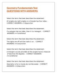 Geometry Fundamentals: Questions and Answers