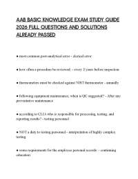 AAB BASIC KNOWLEDGE EXAM STUDY GUIDE 2026 FULL QUESTIONS AND SOLUTIONS ALREADY PASSED
