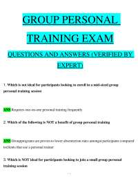 Comprehensive and Expert-Verified Group Personal Training Exam Questions and Answers resou