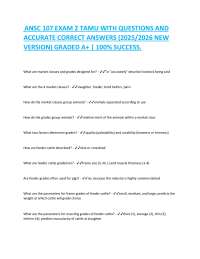 Animal Science Exam 2: Questions and Answers for TAMU ANSC 107