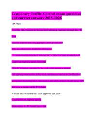 Temporary Traffic Control exam questions and correct answers 2025-2026