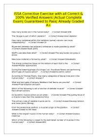 ISSA Corrective Exercise Exam Questions and Answers