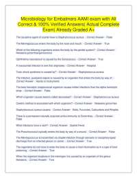 Microbiology Exam Questions and Answers for Embalmers