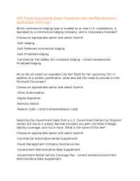 DTS Travel Documents Exam Questions and Verified Solutions 2025/2026