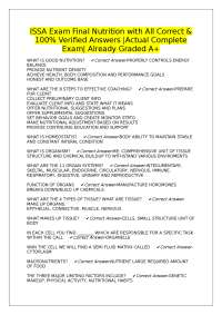 ISSA Nutrition Exam: Comprehensive Q&A for Certification