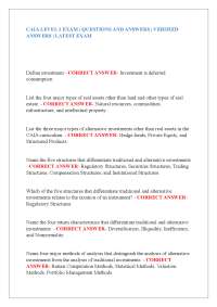 CAIA Level 1 Exam: Questions and Verified Answers