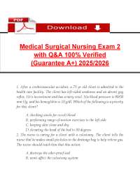 Medical Surgical Nursing Exam Questions and Answers