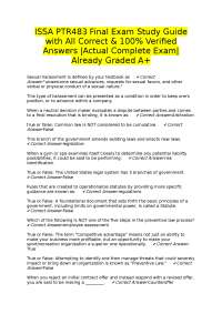 ISSA PTR483 Final Exam Study Guide: Questions and Answers