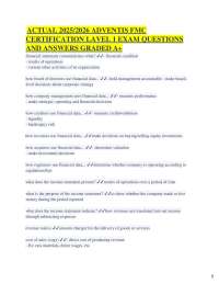 Financial Statement Analysis: Certification Level 1 Exam Q&A
