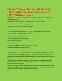 Medical-Surgical Nursing Exam Q&A: Latest Update 2025/2026