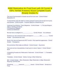 Restorative Art Exam Questions and Answers