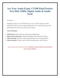 CT100 Audio Technology Final Exam Practice Test 2026