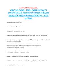 ANSC 107 Exam 2: Animal Science Questions and Answers