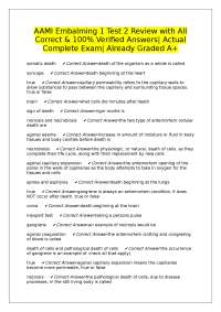 AAMI Embalming 1 Test 2 Review with All Correct & 100% Verified Answers| Actual Complete E