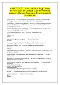 AAMI GEN 311 Intro to Pathology Comp Review with all Correct & 100% Verified Answers |Actu