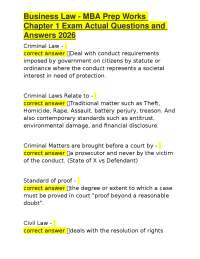 Business Law - MBA Prep Works Chapter 1 Exam Actual Questions and Answers 2026