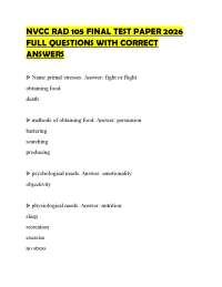 NVCC RAD 105 FINAL TEST PAPER 2026 FULL QUESTIONS WITH CORRECT ANSWERS