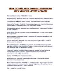 LIGN 17 FINAL WITH CORRECT SOLUTIONS 100% VERIFIED LATEST UPDATE!!