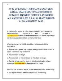 Ohio Life & Health Insurance Exam 2025: Actual Exam Questions & Verified Answers